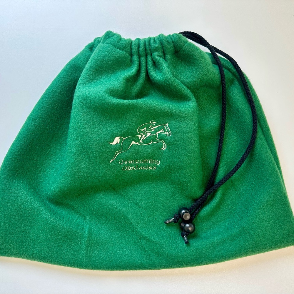 Green Fleece drawstring bag